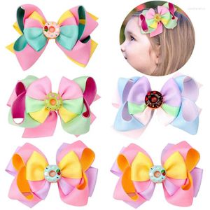 Accessoires pour cheveux 3 couches Bow Sweet Donut Clips pour filles Candy Couleur Épingles à cheveux Barrettes Enfants Vêtements Chapeaux Bowknot fait à la main