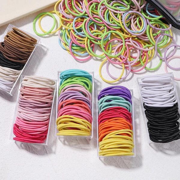 Accesorios para el cabello 30/50/100 Uds. Bandas de Color caramelo a la moda para niñas decorar banda de goma elástica cola de caballo para niños