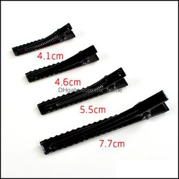 Haaraccessoires 300 stks/Lot Black Single Single Single Metal Alligator Clips Haarspelden Kerker Boog 32 mm/35 mm/40 mm/45 mm/55 mm/65 mm/75 mm MX MXHOME DHYZK