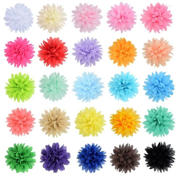 Accesorios para el cabello 30 unids/lote 10 cm Flor de gasa grande para bebés nacidos diadema para niñas flores suministros de artesanía DIY