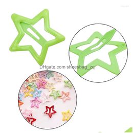 Haaraccessoires 30 stks peuter meisjes willekeurige kleur ster ontwerpclip mti-color clips kinderen styling decoratie drop levering baby maternit dh3xb