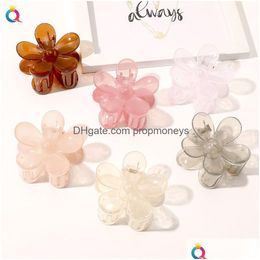 Accesorios para el cabello 34 colores Ins Mujeres Niñas Elegante Garra para el cabello Flor grande Diseñador Horquilla Favor de fiesta Barrettes Beautif Hairs Clip Acce Dhqo7