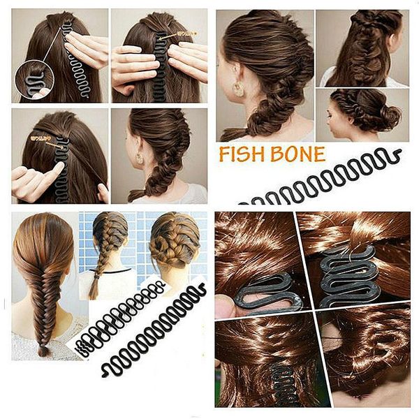 Accesorios para el cabello 3 unids Girls Twist Braider con gancho Trenzado Demasiado Negro Fácil de usar Peso ligero Borde Rizador Herramienta de peinado