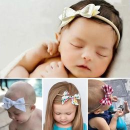 Accesorios para el cabello 3 unids/set diadema de tela de flores para niñas pequeñas bandas elásticas de nailon accesorios para la cabeza de los niños