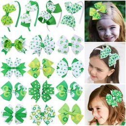 Haaraccessoires 3 stcs St. Patrick's Day Clip voor babymeisjes Handgemaakte klaverbogen Haarspelden Kinderkleding Decoratie Meisje Hoofdkleding