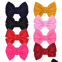 Accessoires de cheveux 4 pouces arcs solides Clip simple pour les enfants filles boutique coiffures à la main de fête à la main