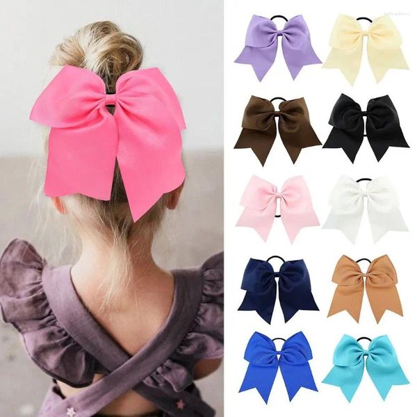 Accessoires pour cheveux 4 pièces 8 pouces cercle couleur unie nœuds élastiques grand porte-queue de cheval filles