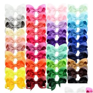 Accessoires pour cheveux 40 BK Petits nœuds de ruban pour tout-petits avec pinces à cheveux en alligator solides pour enfants pour tresses petites filles accessoires Drop Dhnso