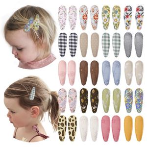 Accessoires pour cheveux 40 pièces Clips fille imprimé floral enfant en bas âge antidérapant enveloppé épingles à cheveux pour enfants Barrettes