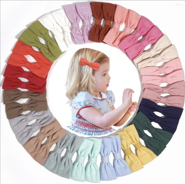 Accessoires de cheveux 40pcs 3,5 pouces bébé arcs pinces crocodile boutique filles barrettes queue de cochon pour enfant en bas âge