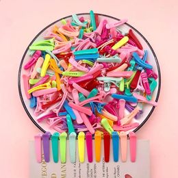 Accessoires pour cheveux, 40 pièces/lot, Clip en plastique de 3.6cm, couleur bonbon, épingle à cheveux, Barrette en bec de canard, coiffure latérale, ornements pour filles