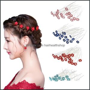 Haarschmuck 40 teile/los Frauen Strass Haarnadeln Für Braut Hochzeit Blume Kristall Pins Clip Brautjungfer Schmuck Drop Lieferung Pro Dhr9N