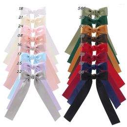 Accesorios para el cabello 48 pzas/lote 3,15 "clip de lazo de satén horquilla mujeres niñas Clips para cinta larga colas Bowknot Barrettes niños