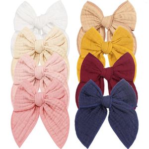 Accessoires de cheveux 4pcs coton arc clips bébé filles femmes grandes têtes de marin arcs poignées pour enfants noël