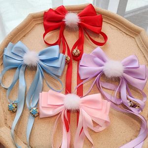 Haaraccessoires 4pcs meisjes Chinese stijl kinderprinses haarspeld jaar retro boog kwast lint barettes voor babymeisje