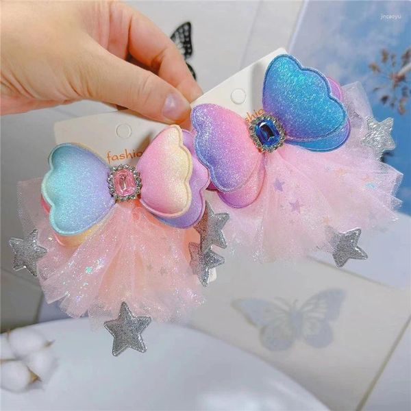 Accessoires pour cheveux, 4 pièces/lot, nœuds de princesse pour fille, épingle à cheveux, Clip de Boutique pour bébé, nœud papillon fait à la main pour enfants