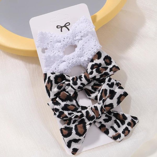 Accesorios para el cabello 4 unids/set Clips para bebés niñas leopardo horquillas niños dulces pasadores encantadores arcos niños lindos