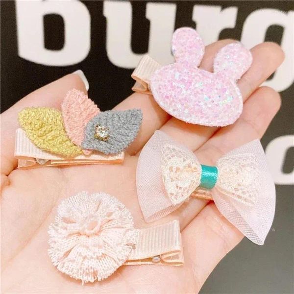 Accessoires pour cheveux 4 pièces ensemble mode mignon Animal couronne fleur bébé épingles à cheveux douce princesse filles Barrettes enfants Clips