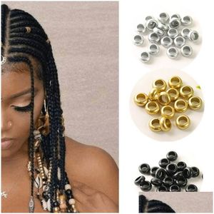 Haaraccessoires 50 200 Stuks Afrikaanse Ringen Manchetten Buizen Bedels Dreadlock Dread Vlechten Sieraden Decoratie Goud Sier Kralen 220720 Drop Del Dhvs2