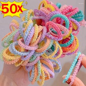 Accessoires pour cheveux, 50/5 pièces, attaches à fleurs colorées pour filles et enfants, bandeau élastique en caoutchouc, corde Scrunchie, porte-queue de cheval