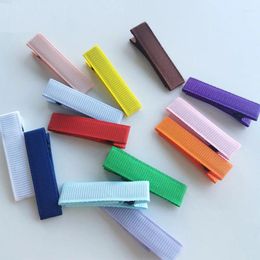 Accessoires pour cheveux, 500 pièces/lot, pinces crocodile entièrement doublées de ruban, pince à pincer à une broche de 45mm pour le bricolage