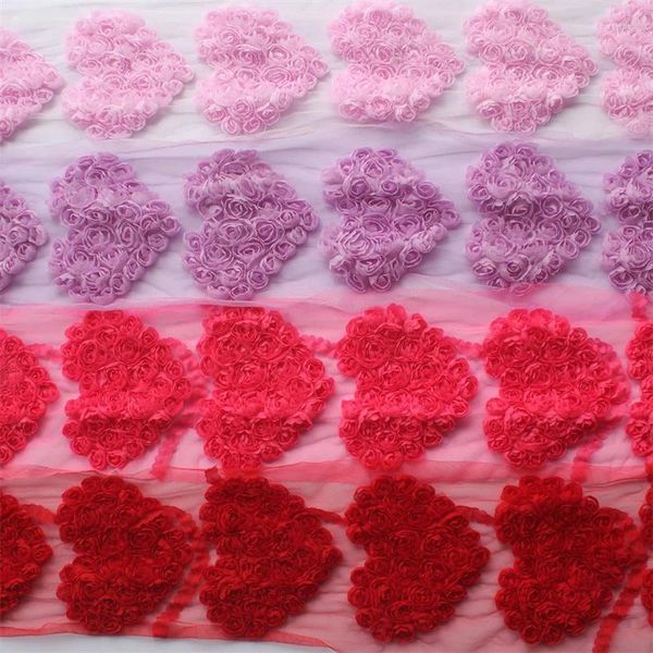 Accesorios para el cabello, 50 Uds., 11cm, tela de gasa, apliques de corazón de roseta para DIY, mamelucos para bebés, suministros de flores para coser bebés