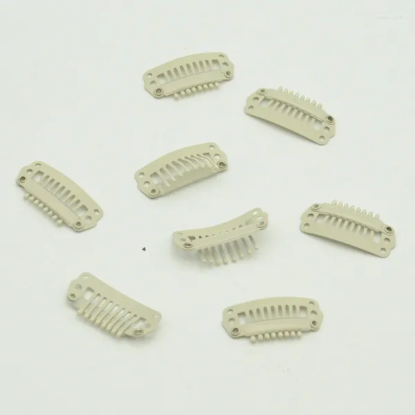 Accessoires de cheveux 50pcs 2,3 cm 2,8 cm 3,2 cm Clips d'extension en acier inoxydable beige pour animal de compagnie à la main