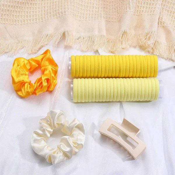 Accessoires de cheveux 53pcs Kids Nylon Elastic Bands Femmes Femmes Silk Rubber Scrunchie Ponytail Hold Clip Clip pour fille