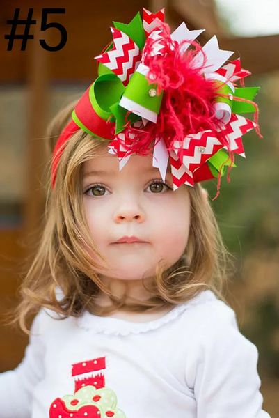 Accesorios para el cabello 5 unids Bebé Niños Navidad avestruz Pluma Arcos del pelo Diadema para vacaciones lindas Niñas Niños Accesorios de copo de nieve Regalo 231124