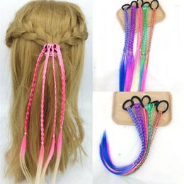 Accessoires de cheveux 5 pièces accessoires d'extension de fille-bande élastique en caoutchouc coiffure queue de cheval tresse torsion robe de perruque colorée Dreadlock