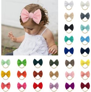 Accesorios para el cabello 5pcs/lote 5.5 '' Sólido Bofle Bow Dadem Girl Nylon Hair Band Fashion Po Pro para bebé para bebé