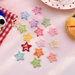 Accesorios para el cabello 5 piezas/set coreano color caramelo alfilador de estrellas dulces clips de pentagrama para bebés