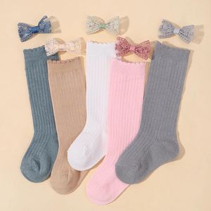 Accessoires pour cheveux pour filles de 6 à 10 ans, chaussettes en tricot doux, ensemble d'épingles à cheveux mignonnes, bas élastiques respirants faits à la main, pince à cheveux, cadeau pour bébé