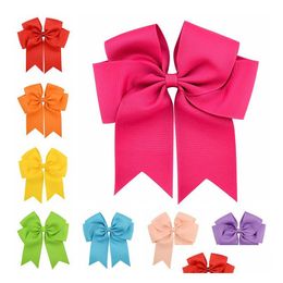 Acessórios de cabelo 6 polegadas meninas crianças gorgorão fita grande bowknot grampo de cabelo criança grande boutique cheer arco crianças barrettes hairpins dh3il