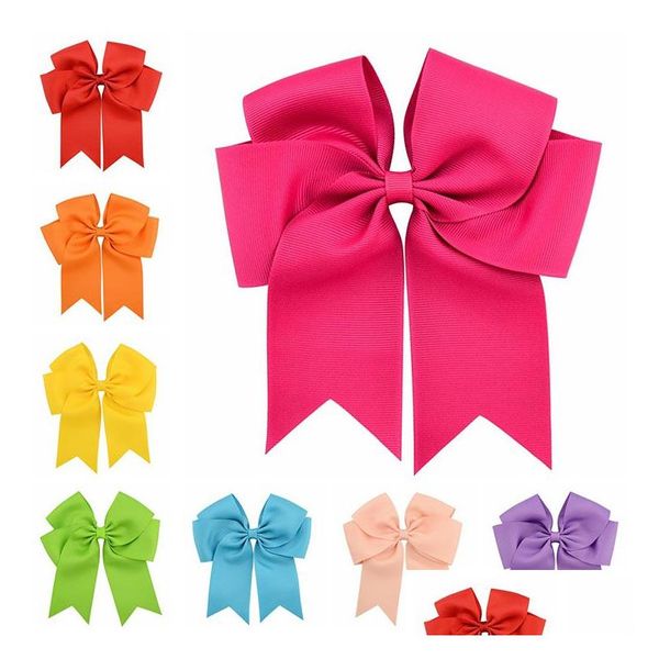 Acessórios de cabelo 6 polegadas meninas crianças gorgorão fita grande bowknot grampo de cabelo criança grande boutique cheer arco crianças barrettes hairpins dh3il