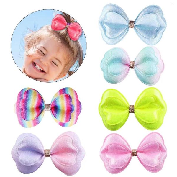 Accessoires pour cheveux, 60 pièces/lot, Double nœud à paillettes, Clips pour bébés filles, épingles à cheveux de couleur arc-en-ciel, Barrette pour enfants