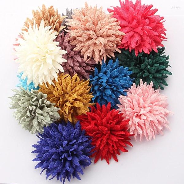 Accessoires pour cheveux, 60 pièces, 7CM, 2.75 pouces, fleurs en tissu satiné de haute qualité, pour bandeaux, Boutique de fleurs