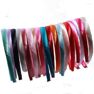 Accessoires pour cheveux 60pcs bandeaux de résine recouverts de ruban de mode pour filles femmes bandeau élastique U Pick couleur