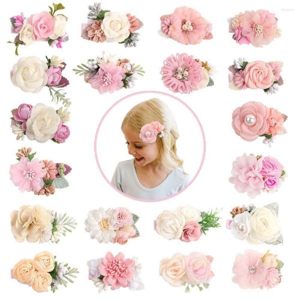 Haarschmuck 6 teil/los Künstliche Perle Blume Clips Nette Clip Für Baby Mädchen Haarnadeln Geboren Pografie Requisiten Kawaii