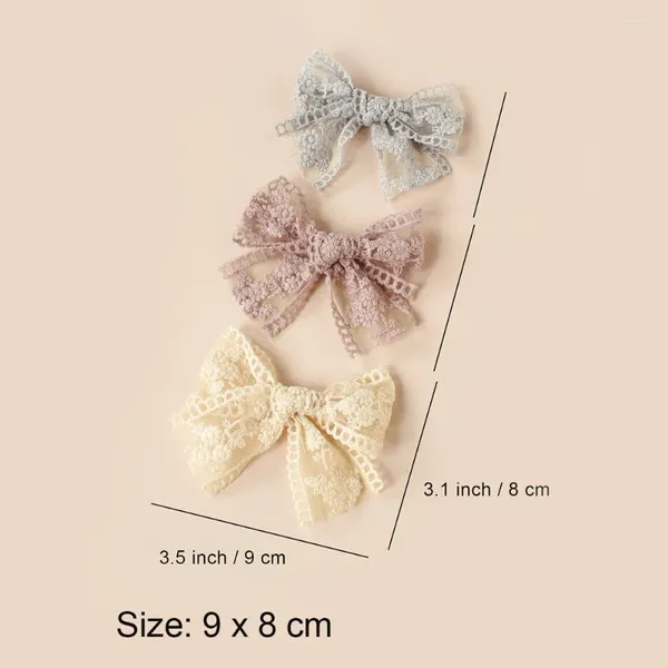 Accessoires de cheveux 6pcs Épingles à cheveux en épingle à cheveux pour enfants en Europe et en Amérique Lace Broidered Bow Clip pour Babies Girl's Buclip