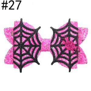 Haaraccessoires 6pcs Fashion 5 '' Glitter SpiderWeb Bows Halloween Spider Girl Hair Clip Kids Festival Holiday Accessories 230816