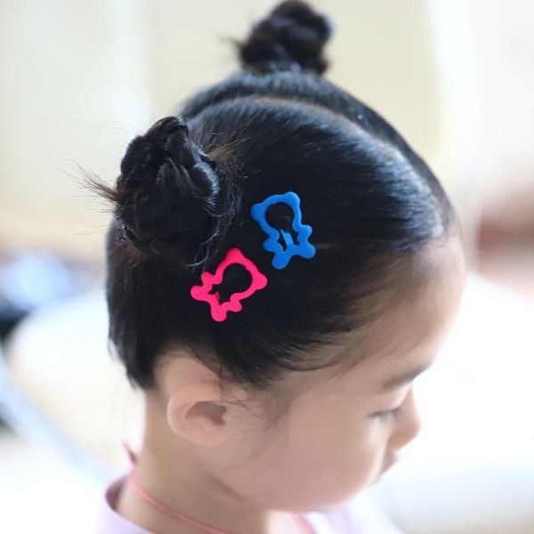 Accesorios para el cabello, 6 uds., horquilla de pintura de goma, combinación de colores fluorescentes, traje coreano para niñas, Boutique contratada para niños