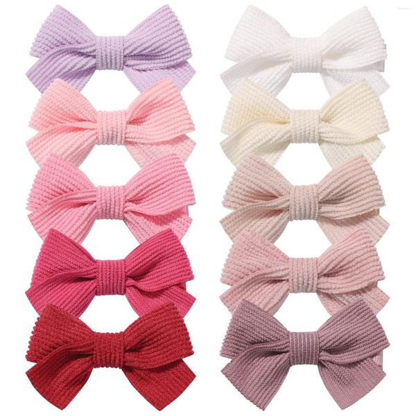 Accessoires pour cheveux 6 pièces/ensemble nœuds en velours côtelé, Clips sûrs pour filles nées, épingles à cheveux princesse, Barrettes pour nourrissons et tout-petits