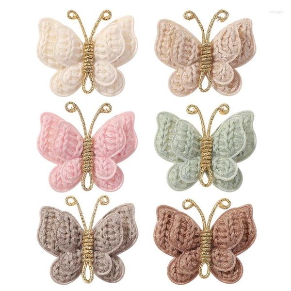 Accessoires pour cheveux 6 pièces, épingles papillon élégantes et confortables, cravates tricotées adaptées aux filles passionnées de mode