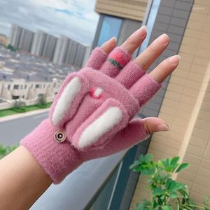 Accessoires pour cheveux 8-18 ans hiver enfants filles doux demi-doigt couverture Animal gants chauds mitaines d'extérieur tricotées pour les enfants