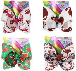 Accessoires pour cheveux 8inch Bows Football Hairpin Ribbon Bowknot Clips Girls