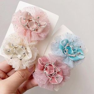 Haar Accessoires 8 stks/partij Prinses Kinderen Baby Haarspeld Vintage 3D Crown Mesh Clip Voor Kids Meisje Verjaardagsfeestje Decroative Pin gift