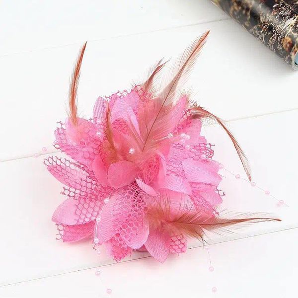 Accessoires de cheveux 8pcs gros enfants plume fleurs clip enfant en bas âge danse performance épingle à cheveux filles chapeaux barrettes