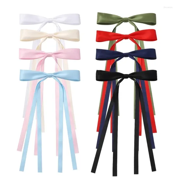 Accessoires pour cheveux 97BE Ensemble de 8pcs longs glands clip épingles à cheveux françaises épingle de couleur assortie pour enfant avec des arcs