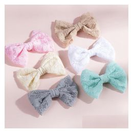 Accesorios para el cabello A892 Baby Girl Lace Bowknot Barrettes Pinzas para el cabello Princesa Girls Horquilla Barrette Accesorios para niños Bebé, Niños Mate Dherl